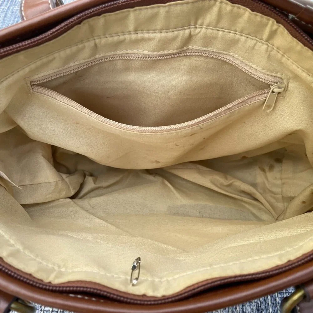 Women Shoulder Bag Brown Tan Tone Fashion Unbranded Handbag Multiple Compartment